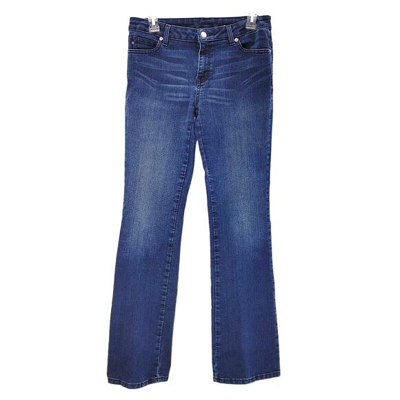 Michael Kors Boot Cut Leg Jeans Mid Rise Dark Wash Denim Stretch Womens Size 6 - Picture 1 of 7
